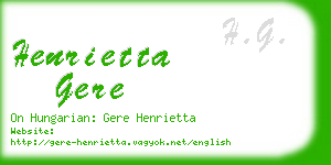 henrietta gere business card